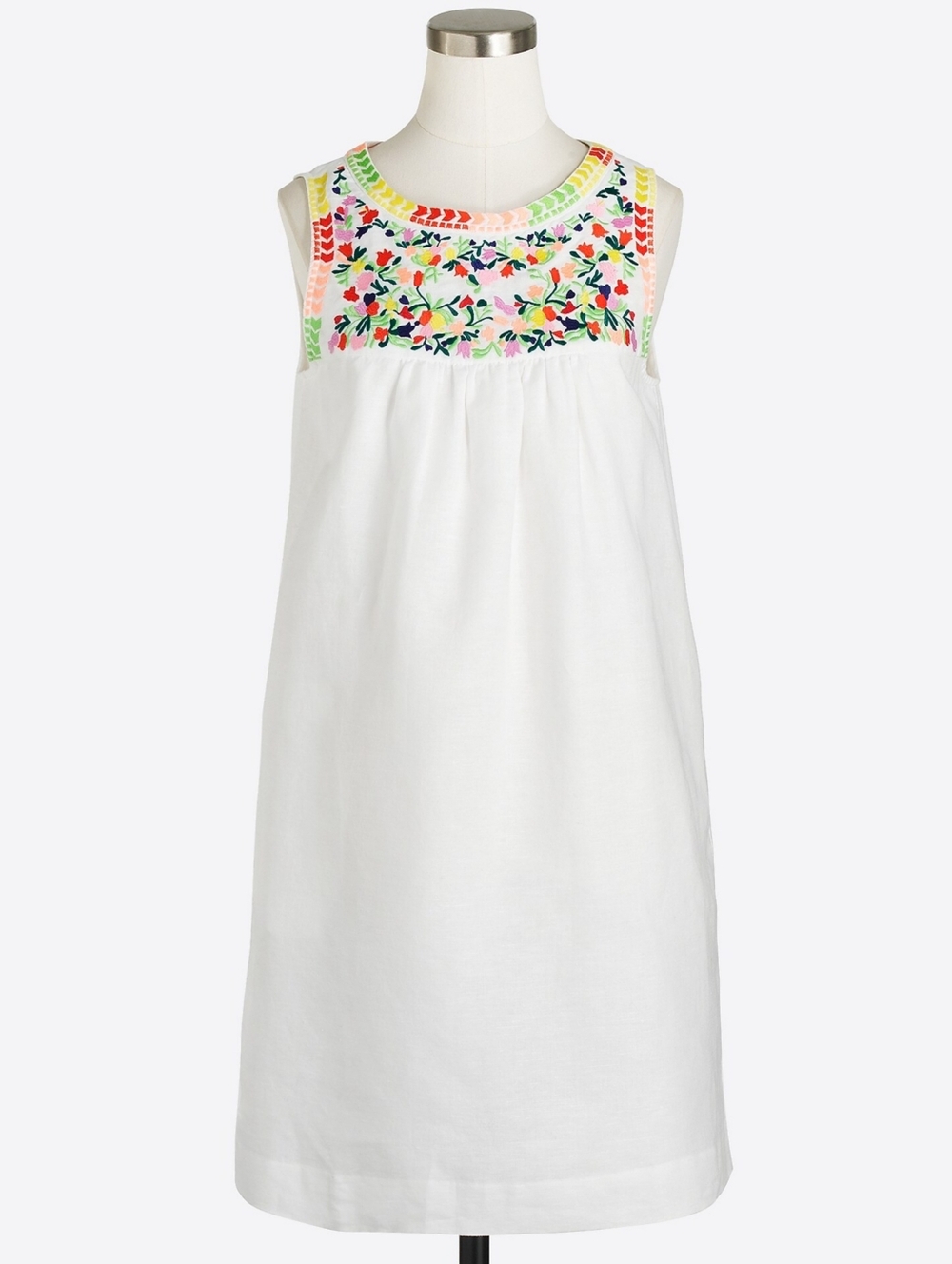 J CREW | White Embroidered Dress